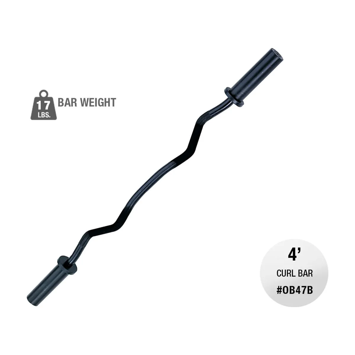 Body-Solid Olympic Curl Bar (Black)